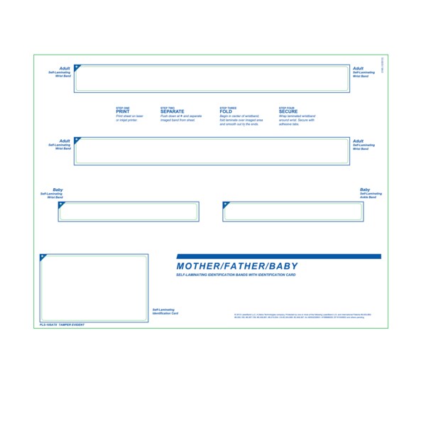 Laser Band - Mother/Father/Baby Wristband 8-1/2" x 11"